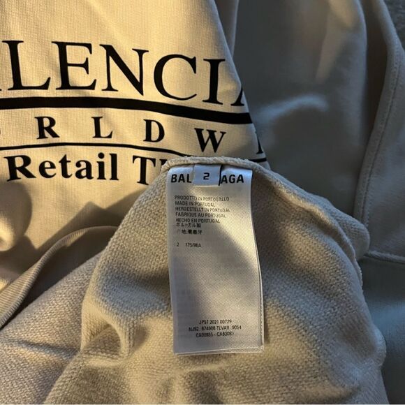 BALENCIAGA  Retail Therapy Logo Unisex Hoodie,‎ Size 2, $895 - Picture 12 of 13